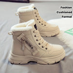 Women's Fleece Lined Ankle Boots Lace-Up Platform Snow Boots Cushioned Winter - Victrafia