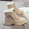 Women's Fleece Lined Ankle Boots Lace-Up Platform Snow Boots Cushioned Winter - Victrafia