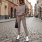 Women's Fleece Two-Piece Tracksuit Set Hoodie Jogger Casual Loungewear Streetwear - Victrafia