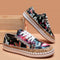 Women's Floral Espadrille Sneakers Lace-Up Platform Casual Boho Shoes - Victrafia