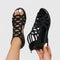 Women's Gladiator Sandals Cutout Wedge Rhinestone Summer Casual - Victrafia