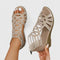 Women's Gladiator Sandals Cutout Wedge Rhinestone Summer Casual - Victrafia