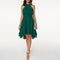 Women's Halter Neck Mini Dress Ruffle Tiered Cocktail Party Evening - Victrafia
