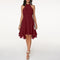 Women's Halter Neck Mini Dress Ruffle Tiered Cocktail Party Evening - Victrafia