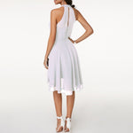 Women's Halter Neck Mini Dress Ruffle Tiered Cocktail Party Evening - Victrafia