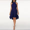 Women's Halter Neck Mini Dress Ruffle Tiered Cocktail Party Evening - Victrafia