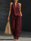 Women's Halter Neck Two-Piece Set Wide-Leg Pants Summer Casual Outfit - Victrafia