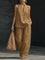 Women's Halter Neck Two-Piece Set Wide-Leg Pants Summer Casual Outfit - Victrafia