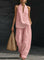 Women's Halter Neck Two-Piece Set Wide-Leg Pants Summer Casual Outfit - Victrafia