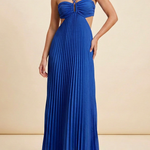 Women's Halter Pleated Maxi Dress Wedding Guest Formal Evening Gown Backless Prom - Victrafia
