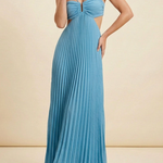 Women's Halter Pleated Maxi Dress Wedding Guest Formal Evening Gown Backless Prom - Victrafia