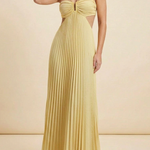 Women's Halter Pleated Maxi Dress Wedding Guest Formal Evening Gown Backless Prom - Victrafia