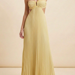 Women's Halter Pleated Maxi Dress Wedding Guest Formal Evening Gown Backless Prom - Victrafia