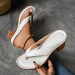 Women's Heeled Flip Flop Sandals Platform Thong Block Heel Summer Casual - Victrafia
