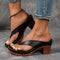 Women's Heeled Flip Flop Sandals Platform Thong Block Heel Summer Casual - Victrafia