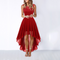 Women's Hi-Low Midi Dress Sleeveless Lace Bodice Layered Skirt Wedding Guest Formal Evening Gown - Victrafia
