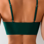 Women's High-Waisted Bikini Set Ruched Two-Piece Metal V-Bar Swimsuit Beach Vacation Resort - Victrafia