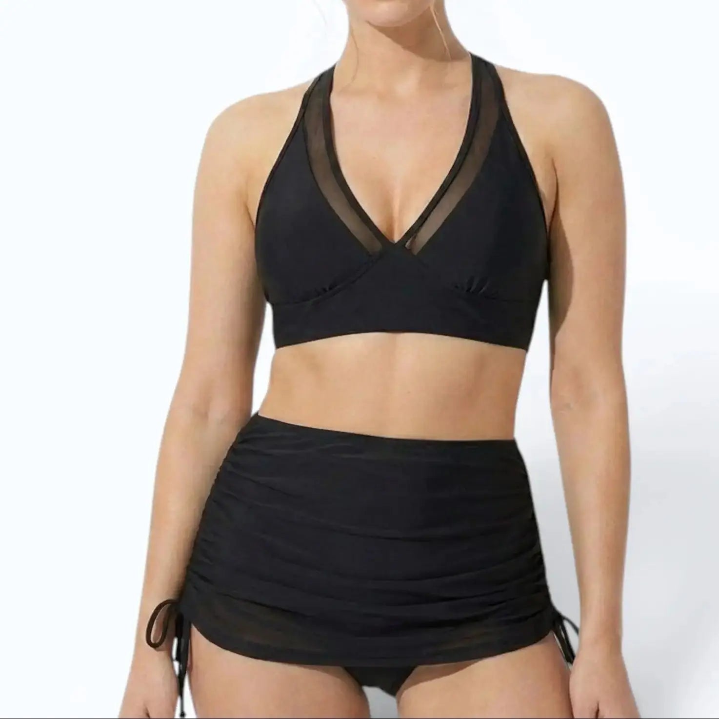 Women's High-Waisted Bikini Set Tummy Control Two-Piece Swimsuit Beach Vacation - Victrafia