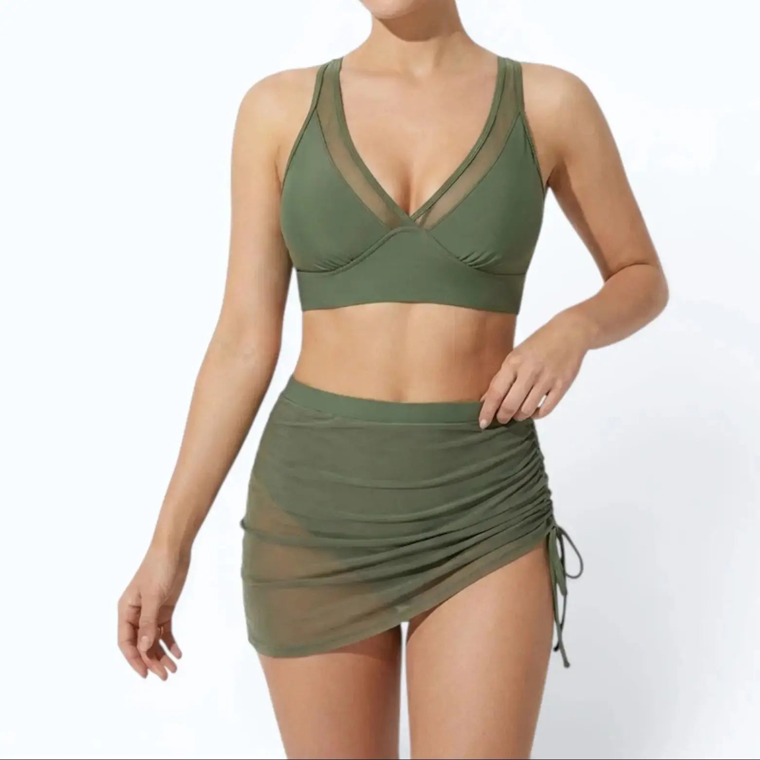 Women's High-Waisted Bikini Set Tummy Control Two-Piece Swimsuit Beach Vacation - Victrafia