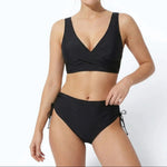 Women's High-Waisted Bikini Set Wrap V-Neck Two-Piece Swimsuit Beach Vacation - Victrafia