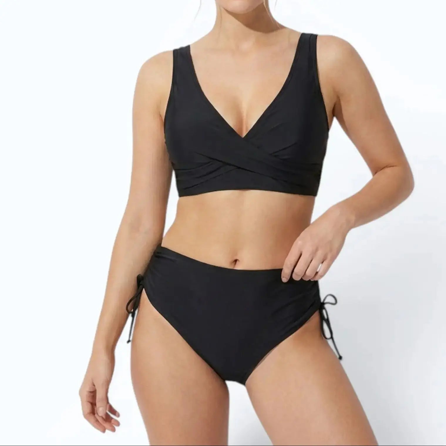 Women's High-Waisted Bikini Set Wrap V-Neck Two-Piece Swimsuit Beach Vacation - Victrafia