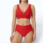 Women's High-Waisted Bikini Set Wrap V-Neck Two-Piece Swimsuit Beach Vacation - Victrafia