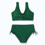 Women's High-Waisted Bikini Set Wrap V-Neck Two-Piece Swimsuit Beach Vacation - Victrafia