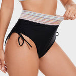 Women's High-Waisted Halter Bikini Set Tummy Control Tie-Side Beach Vacation Two-Piece Swimsuit - Victrafia