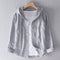 Women's Hooded Linen Blend Blouse Button Placket Loose Fit Casual Summer Top - Victrafia