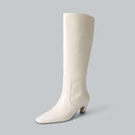 Women's Knee-High Boots Square Toe Kitten Heel Office Work Fall Winter - Victrafia