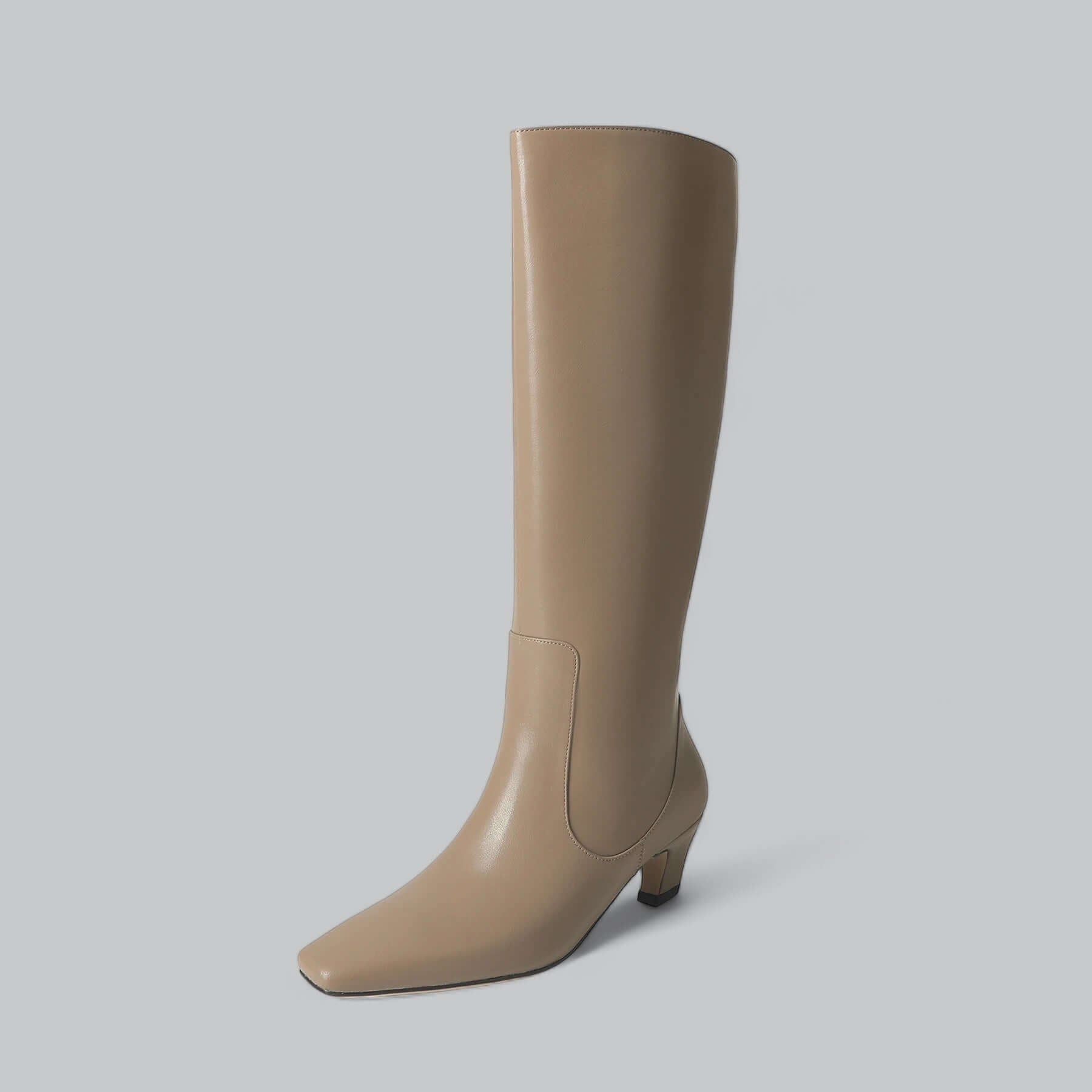 Women's Knee-High Boots Square Toe Kitten Heel Office Work Fall Winter - Victrafia