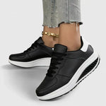 Women's Lace-Up Platform Sneakers Casual Walking Shoes Cushioned Wedge - Victrafia