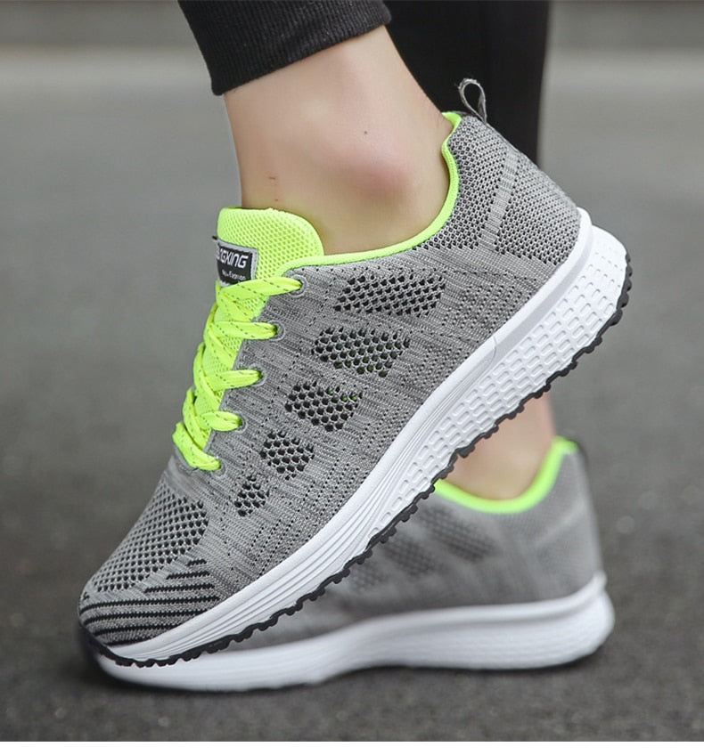 Women's Lightweight Breathable Mesh Sneakers Casual Walking Everyday Lace-Up Running Shoes - Victrafia