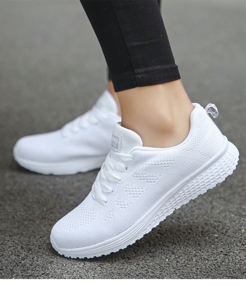 Women's Lightweight Breathable Mesh Sneakers Casual Walking Everyday Lace-Up Running Shoes - Victrafia