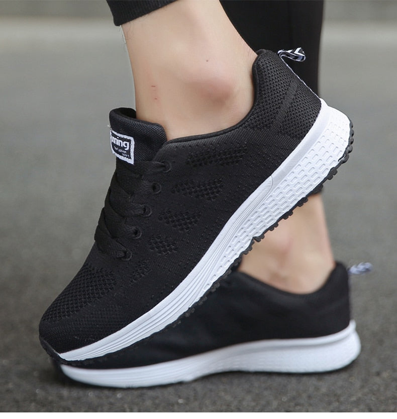 Women's Lightweight Breathable Mesh Sneakers Casual Walking Everyday Lace-Up Running Shoes - Victrafia