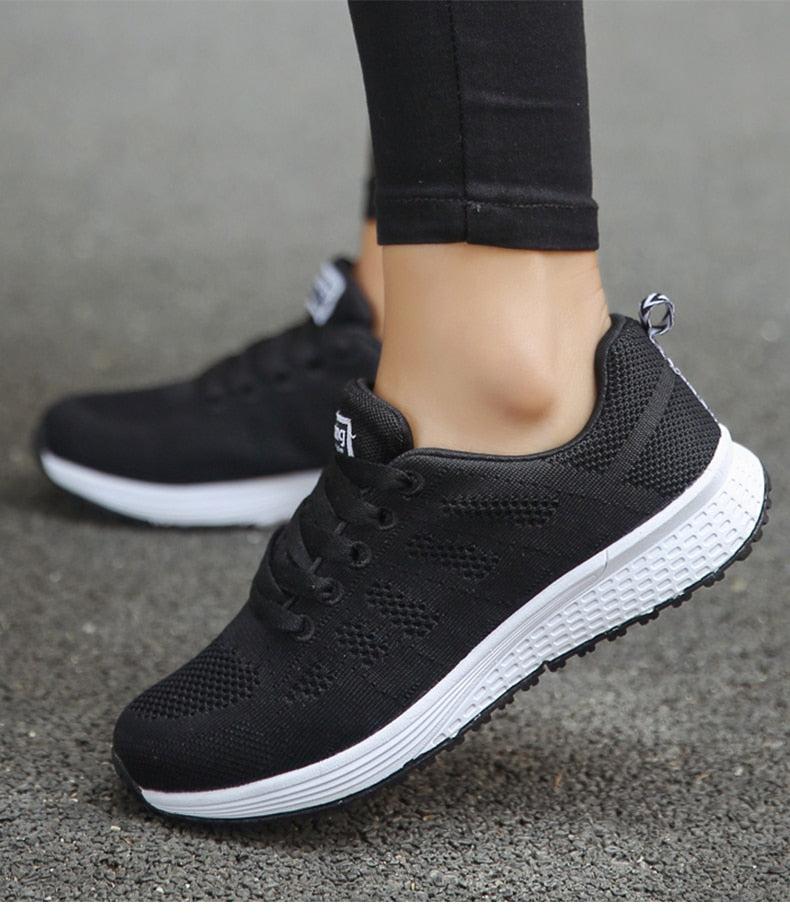 Women's Lightweight Breathable Mesh Sneakers Casual Walking Everyday Lace-Up Running Shoes - Victrafia