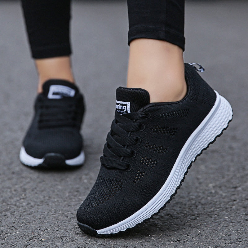 Women's Lightweight Breathable Mesh Sneakers Casual Walking Everyday Lace-Up Running Shoes - Victrafia