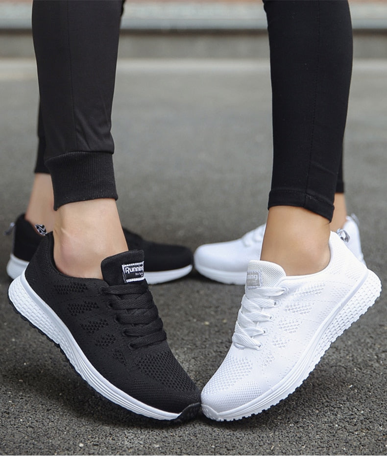 Women's Lightweight Breathable Mesh Sneakers Casual Walking Everyday Lace-Up Running Shoes - Victrafia