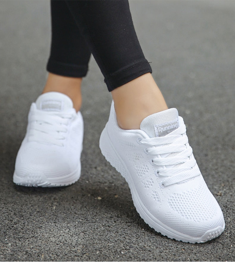 Women's Lightweight Breathable Mesh Sneakers Casual Walking Everyday Lace-Up Running Shoes - Victrafia