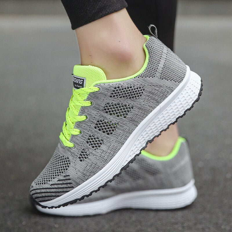 Women's Lightweight Mesh Sneakers Lace-Up Running Walking Casual Athletic Shoes - Victrafia
