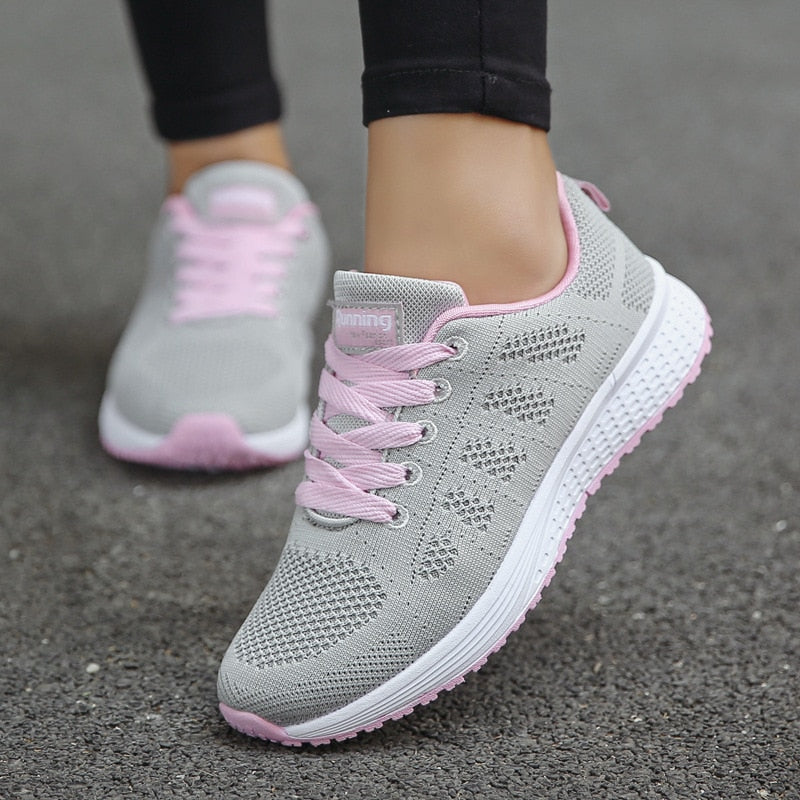 Women's Lightweight Mesh Sneakers Lace-Up Running Walking Casual Athletic Shoes - Victrafia