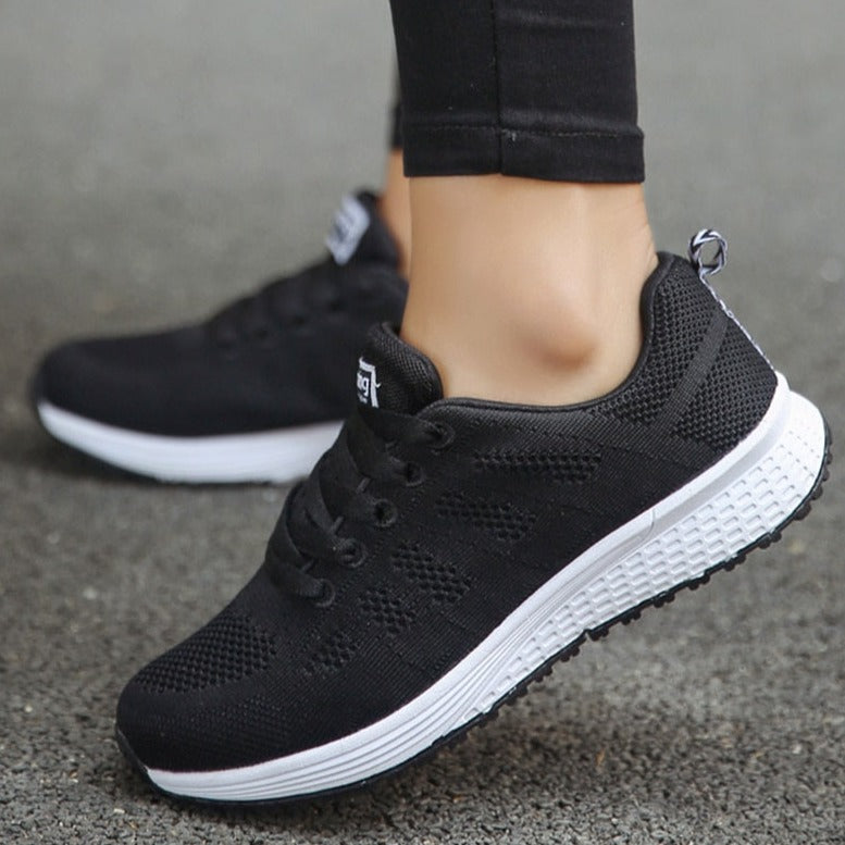 Women's Lightweight Mesh Sneakers Lace-Up Running Walking Casual Athletic Shoes - Victrafia