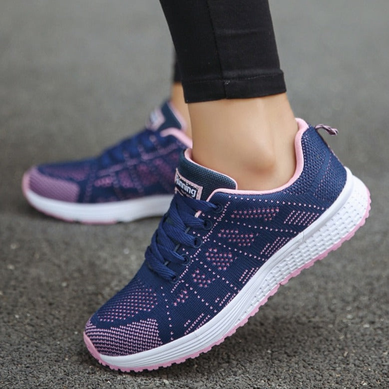 Women's Lightweight Mesh Sneakers Lace-Up Running Walking Casual Athletic Shoes - Victrafia