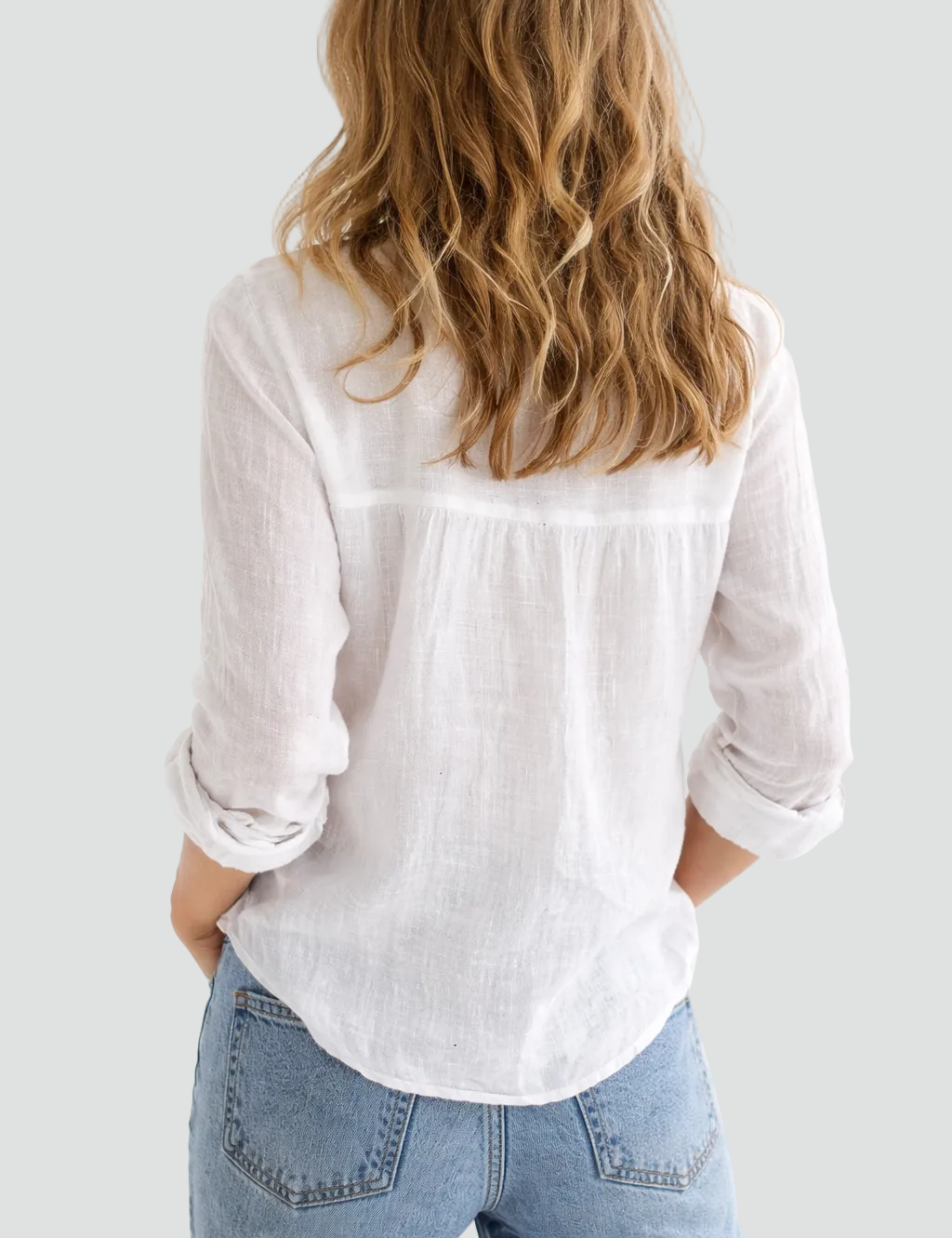 Women's Linen Button-Down Blouse Long Sleeve Casual Summer Work Shirt - Victrafia