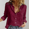 Women's Linen Button-Down Blouse Long Sleeve Casual Summer Work Shirt - Victrafia