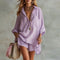 Women's Linen Matching Set Oversized Shirt Shorts Summer Casual Vacation Outfit - Victrafia