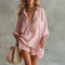 Women's Linen Matching Set Oversized Shirt Shorts Summer Casual Vacation Outfit - Victrafia