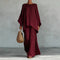 Women's Linen Two-Piece Set Batwing Top Wide Leg Pants Casual Summer Outfit - Victrafia