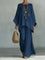 Women's Linen Two-Piece Set Batwing Top Wide Leg Pants Casual Summer Outfit - Victrafia