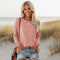 Women's Long Sleeve Relaxed Fit Top Casual Everyday Boho Street Style Shirt with Pocket - Victrafia